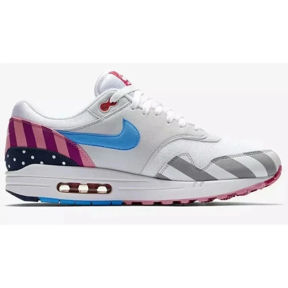 Nike Air Max 1 Parra Mens 9.5 White Multicolor Streetwear Shoes